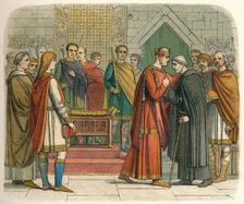 The King pays court to the English leaders c1066 (1864). Artist: James William Edmund Doyle