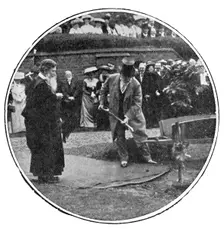 The King planting his oak at Rugby School, 1909. Creators: World's Graphic Press, Montague Dixon
