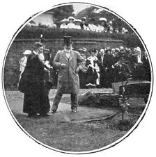 The King planting his oak at Rugby School, 1909. Creators: World's Graphic Press, Montague Dixon
