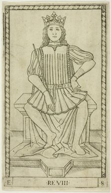 The King, plate eight from The Ranks and Conditions of Men, c.1465. Creator: Unknown