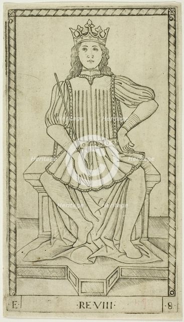 The King, plate eight from The Ranks and Conditions of Men, c.1465. Creator: Unknown.