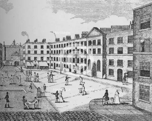 'The King's Bench Prison as it appeared in 1823', c1827, (1912). Artist: Unknown.