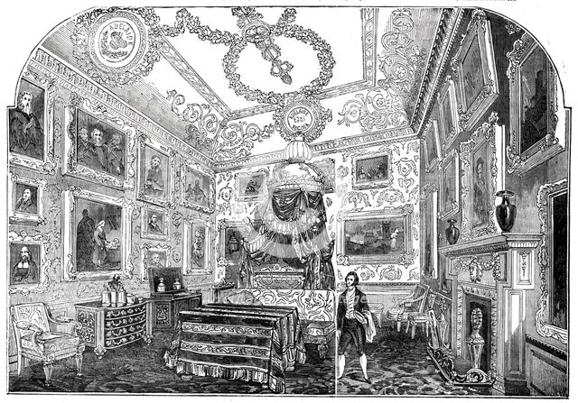 The King's Bed Chamber, Windsor Castle, 1844. Creator: Stephen Sly.