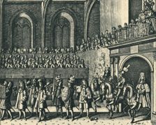 The King's Challenger Entering Westminster Hall 1684, (1947). Creator: M. Yeates