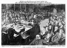 The king's first parliament 1902-1903. Artist: Arthur Cox Illustrating Co