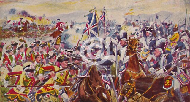'The King's Own Yorkshire Light Infantry. The Battle in the Rosefields at Minden', 1759, (1939). Artist: Unknown.