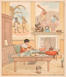 The King was in his counting-house, Counting out his Money 1880. Creator: Randolph Caldecott