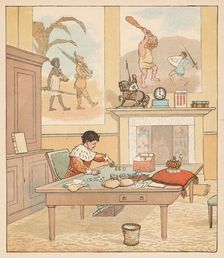 The King was in his counting-house, Counting out his Money 1880. Creator: Randolph Caldecott
