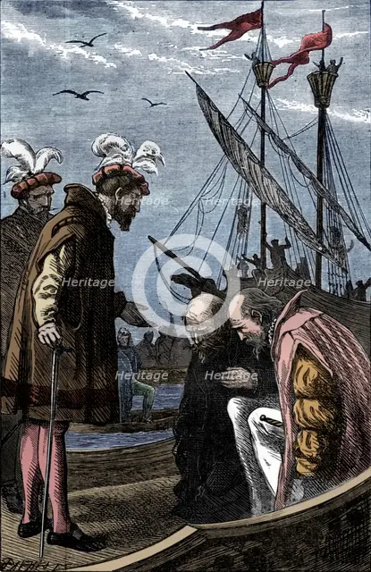 The King Visits Vasco da Gama, 1904. Artist: Unknown.