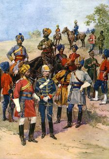 The King's Own Regiments of the Indian Army.Artist: Frederic de Haenen
