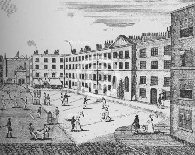 'The King's Bench Prison as it appeared in 1823', c1827, (1912). Artist: Unknown.