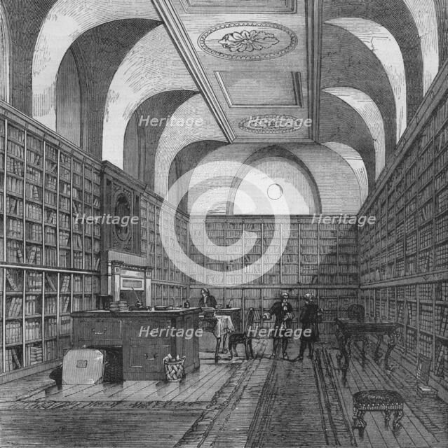 The King's Library, Buckingham House, Westminster, London, 1775 (1878). Artist: Unknown.