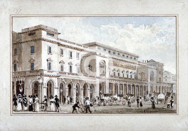 The King's Theatre, Haymarket, Westminster, London, 1828. Artist: George Shepherd