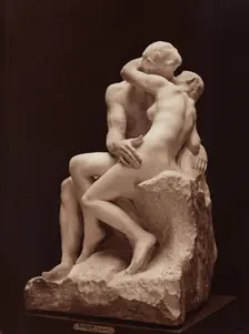 The Kiss by Auguste Rodin, between 1867 and 1870. Creators: Adolphe Braun, Auguste Rodin