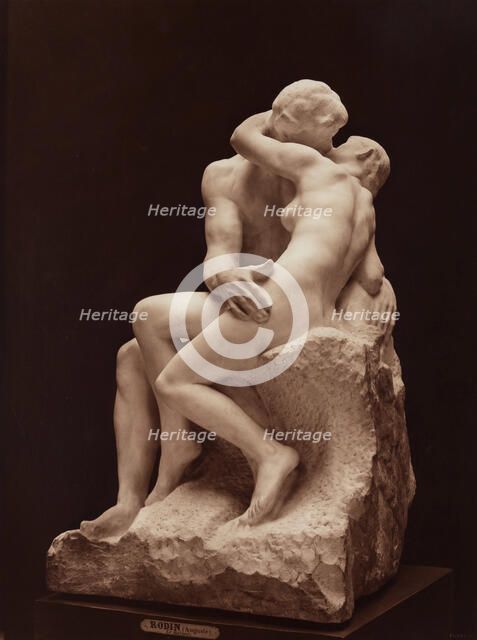 The Kiss by Auguste Rodin, between 1867 and 1870. Creators: Adolphe Braun, Auguste Rodin.