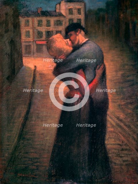 'The Kiss', c1879-1923. Artist: Theophile Alexandre Steinlen