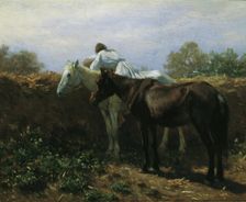 The kiss I, 1864. Creator: August von Pettenkofen