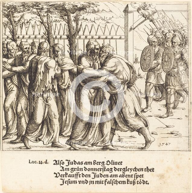 The Kiss of Judas. Creator: Augustin Hirschvogel.