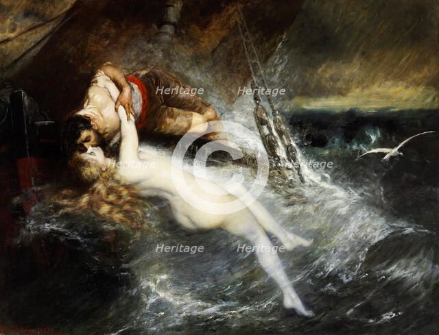 The Kiss of the Siren, 1882. Creator: Gustav Wertheimer.