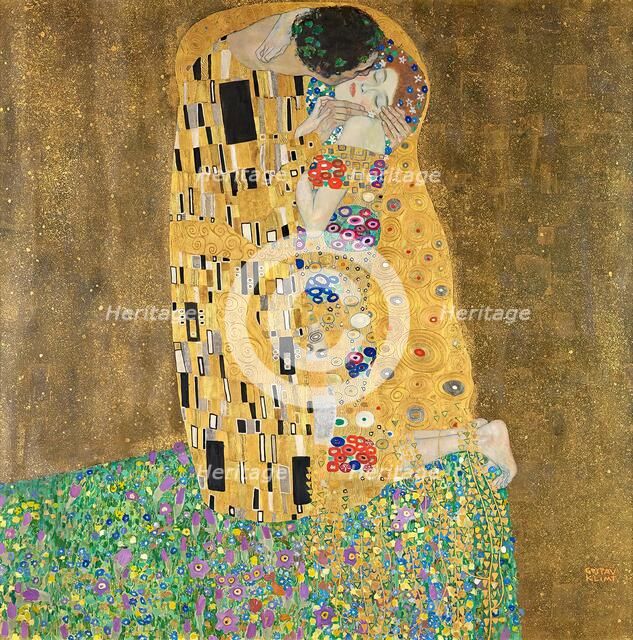 The Kiss (Lovers), 1908 (completed 1909) 1908 1908. Creator: Gustav Klimt.