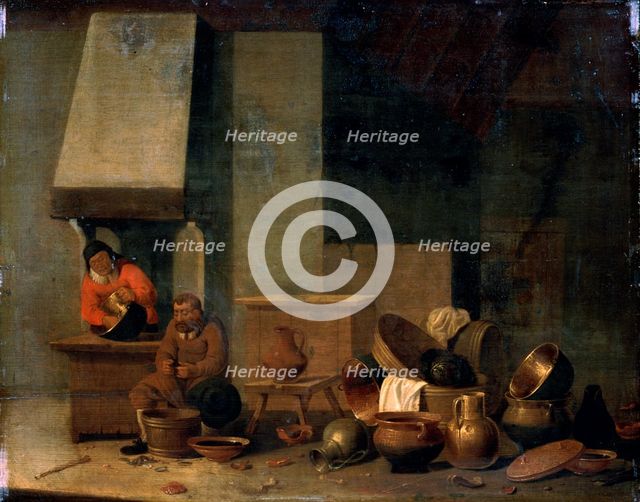 'The Kitchen', 17th century.  Artist: Anon