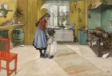 The Kitchen. From A Home (26 watercolours). Creator: Carl Larsson