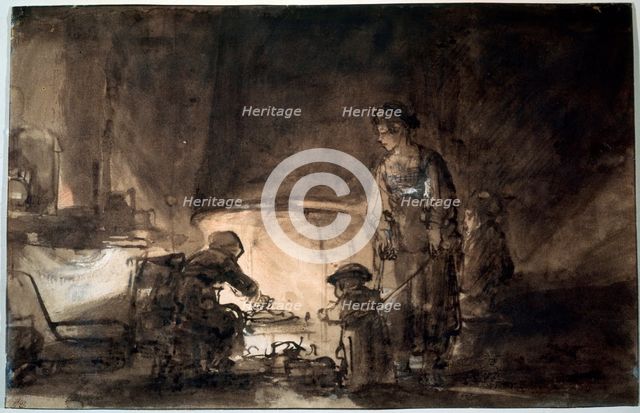 'The Kitchen in Rembrandt's House', 1650s.  Artist: Rembrandt Harmensz van Rijn    