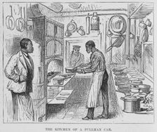 The kitchen of a Pullman car, 1882. Creator: Unknown