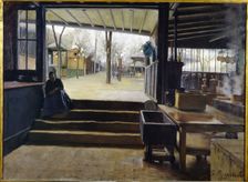 The kitchen or the laboratory of the Moulin de la Galette'1890-91. Creator: Rusiñol i Prats, Santiago. (1861 - 1931)