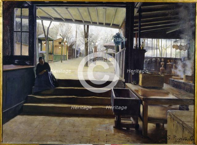 'The kitchen or the laboratory of the Moulin de la Galette'1890-91. Creator: Rusiñol i Prats, Santiago. (1861 - 1931) .