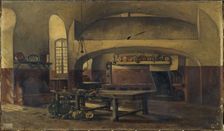 The kitchens of the Château de Maisons-sur-Seine, c1881 — 1891. Creator: Rene Maurice Fath