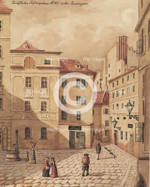 The Knaffelsche Stiftungshaus at Jacobergasse No. 807 in Vienna, 1858. Creator: Carl L. Wiesböck.
