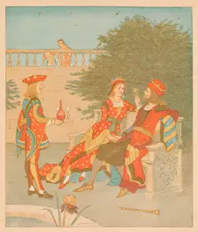 The Knave of Hearts and the Queen of Hearts, 1880. Creator: Randolph Caldecott