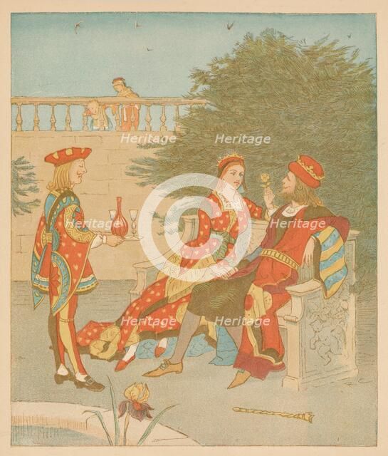 The Knave of Hearts and the Queen of Hearts, 1880. Creator: Randolph Caldecott.