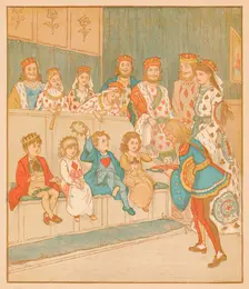 The Knave of Hearts, Brought back those Tarts 1880. Creator: Randolph Caldecott