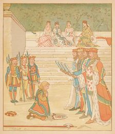 The Knave of Hearts, Brought back those Tarts, And vowed he'd steal no more 1880. Creator: Randolph Caldecott