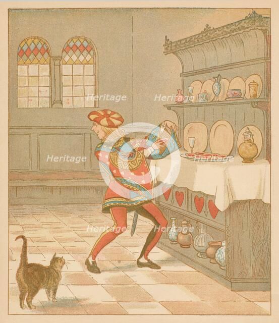 'The Knave of Hearts, He stole those Tarts' 1880. Creator: Randolph Caldecott.
