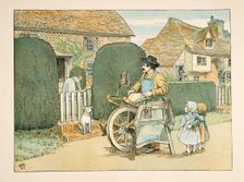 The Knife Grinder, from Four and Twenty Toilers, pub. 1900 (colour lithograph)