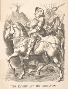 The Knight and His Companion (Punch, March 5, 1887), 1887. Creator: John Tenniel