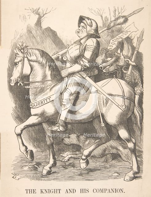 The Knight and His Companion (Punch, March 5, 1887), 1887. Creator: John Tenniel.