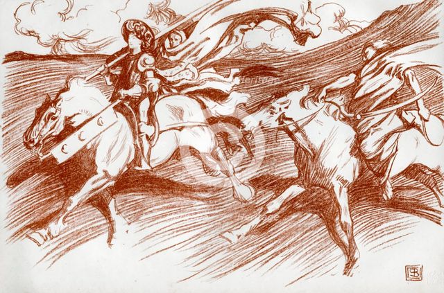 'The Knight and his Companions', 1898.Artist: Byam Shaw