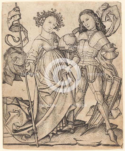 The Knight and the Lady, c. 1460/1465. Creator: Master ES.