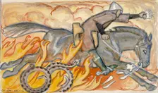 The Knight and the Snake King, Illustrated by the Seven Brothers, 1907. Creator: Akseli Gallen-Kallela