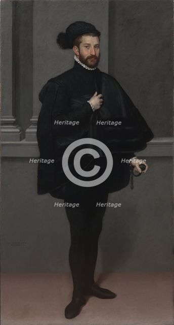 The Knight in Black, 1567. Artist: Moroni, Giovan Battista (1520/25-1578)
