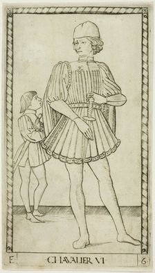 The Knight, plate six from The Ranks and Conditions of Men, c.1465. Creator: Unknown