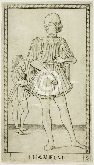 The Knight, plate six from The Ranks and Conditions of Men, c.1465. Creator: Unknown.