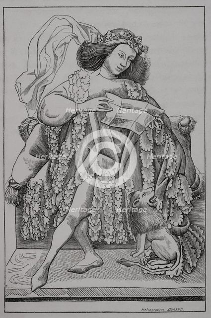 The Knight playing card from a card game, (c1420-1468), 1877. Creator: Unknown.