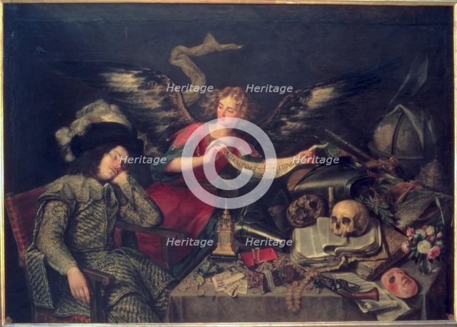  'The Knight's Dream', oil on canvas by Antonio de Pereda.
