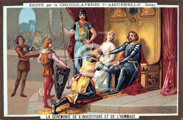 The Knights - Swearing of allegiance to the lord, Middle Ages. 19th Century.. Artist: Unknown