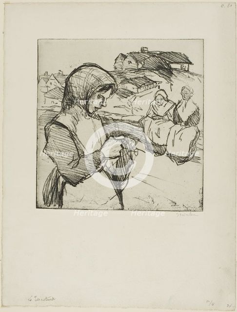 The Knitter, 1902. Creator: Theophile Alexandre Steinlen.